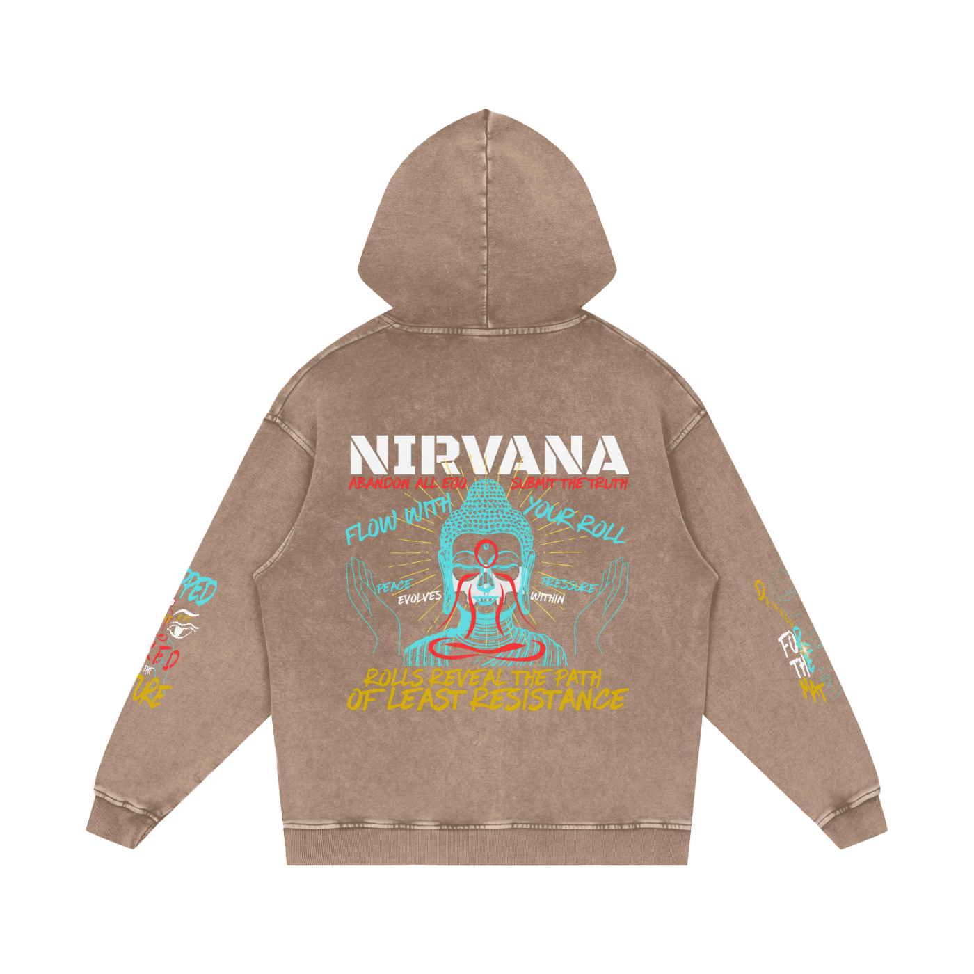 NIRVANA Snow Washed Loose Cotton Hoodie