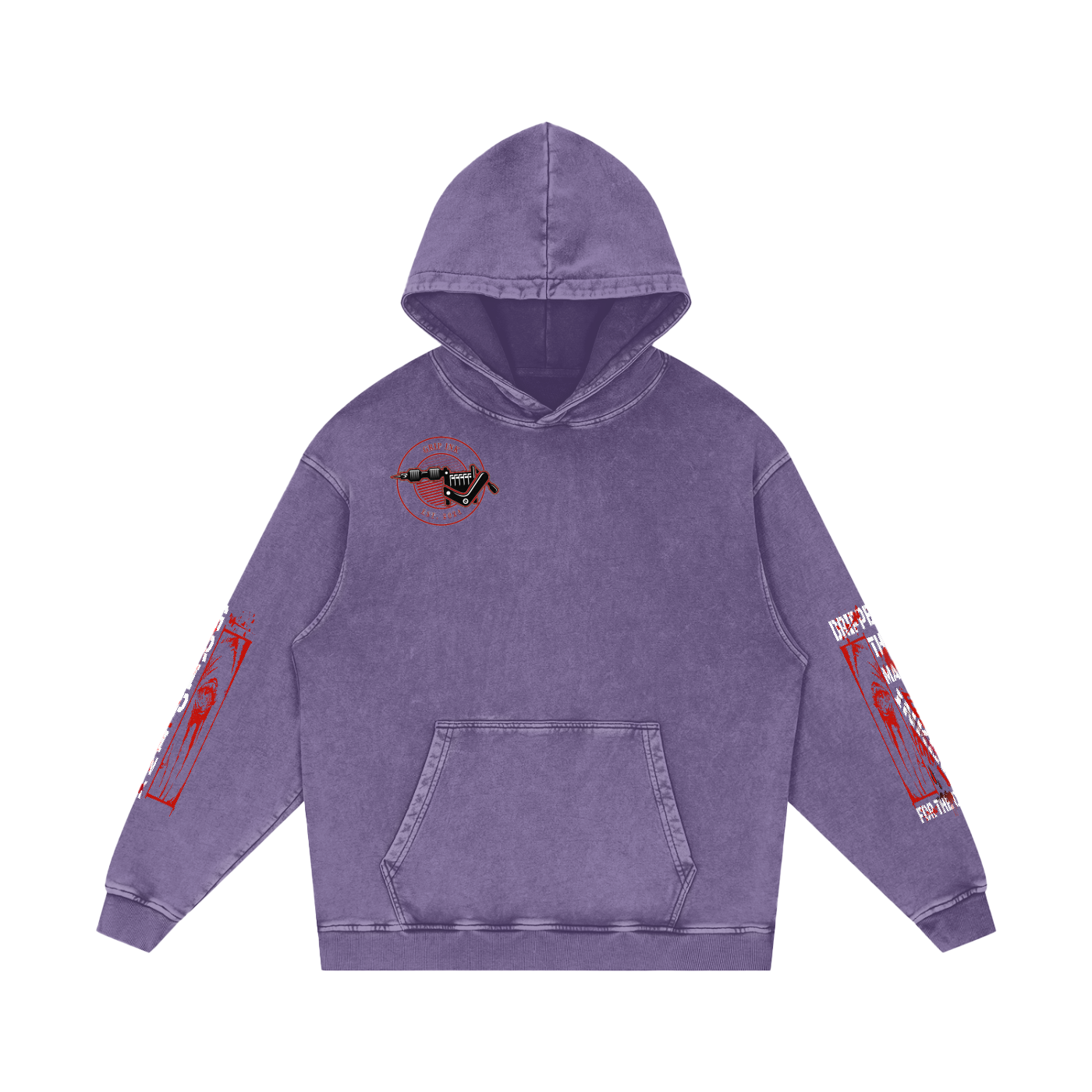 SCREAM QUEEN Snow Washed Loose Cotton Hoodie