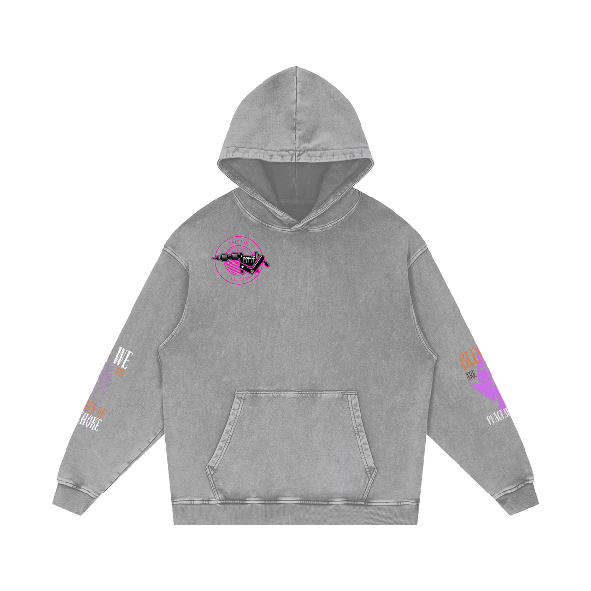 THE GRAPPLER'S RESSURECTION Snow Washed Loose Cotton Hoodie