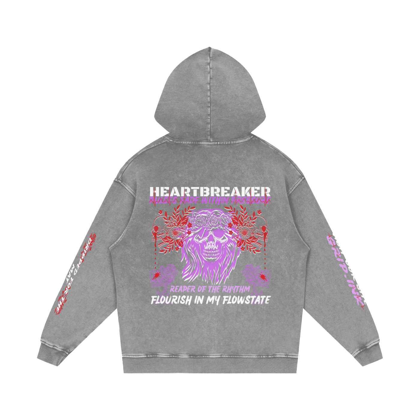 HEARTBREAKER Snow Washed Loose Cotton Hoodie