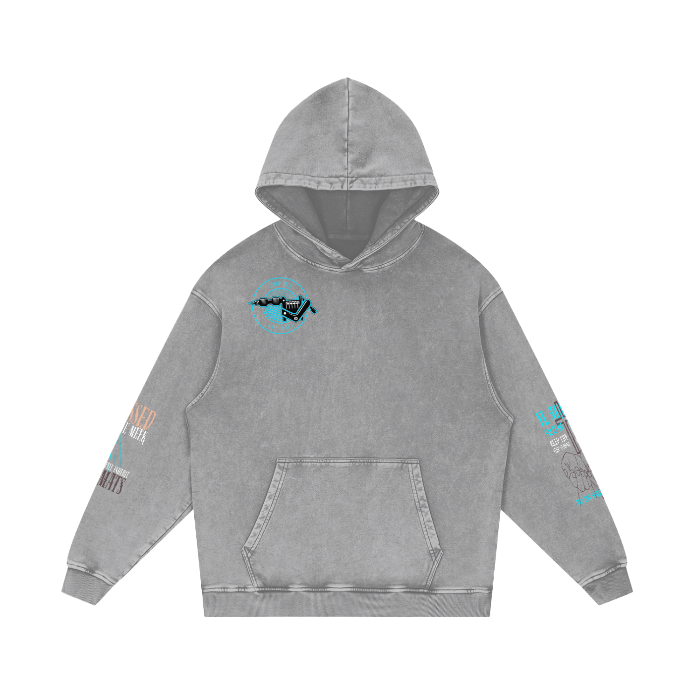 THE GRAPPLER'S PRAYER Snow Washed Loose Cotton Hoodie
