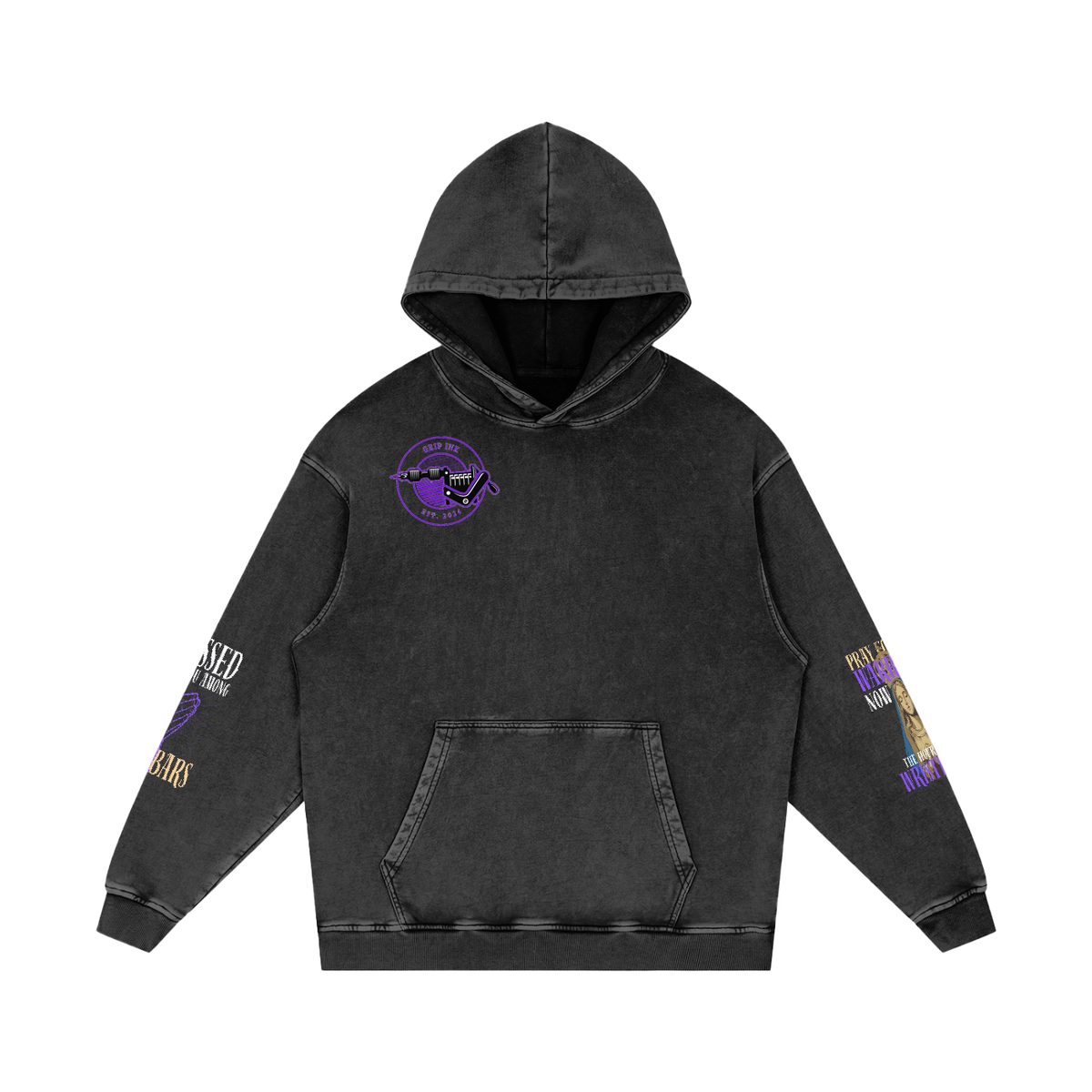 THE GRAPPLER'S HAIL MARY Snow Washed Loose Cotton Hoodie